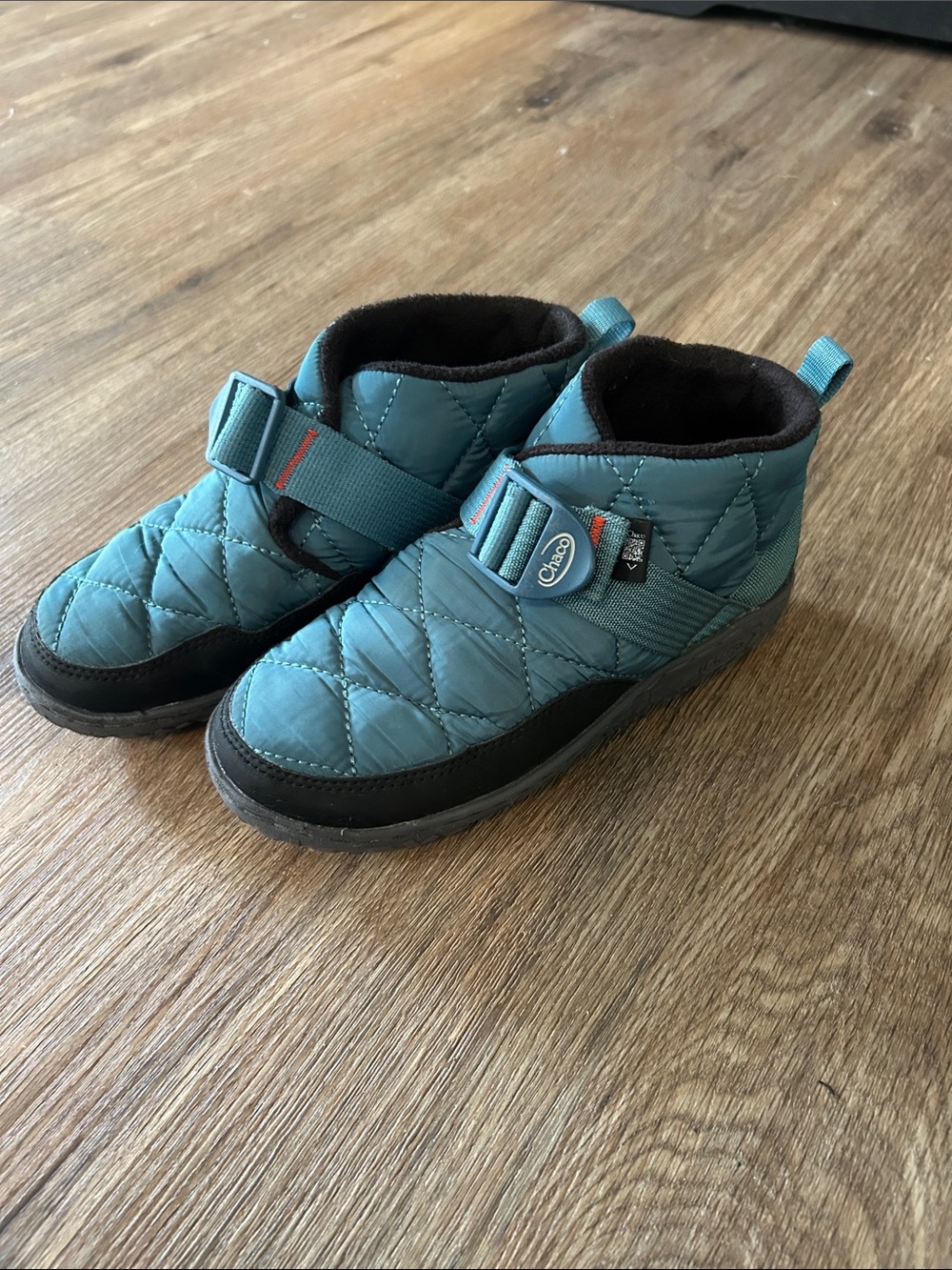 Chaco Kids Teal Quilted Ankle Boots with Strap